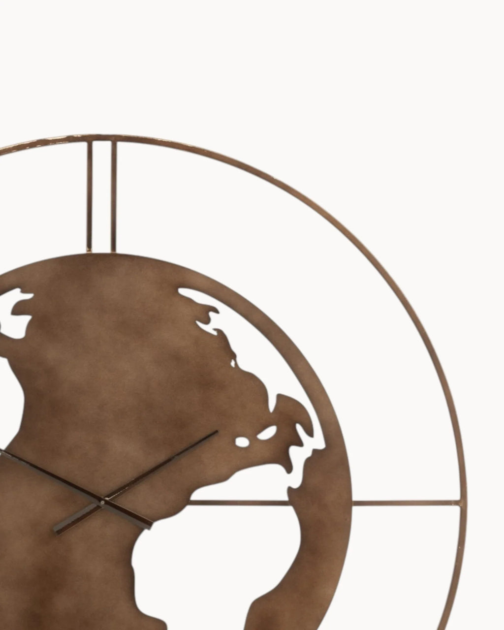 Wereldkaart Wandklok van Metaal – Donkerbruin-Wall Clock-Maeviaz-Maeviaz