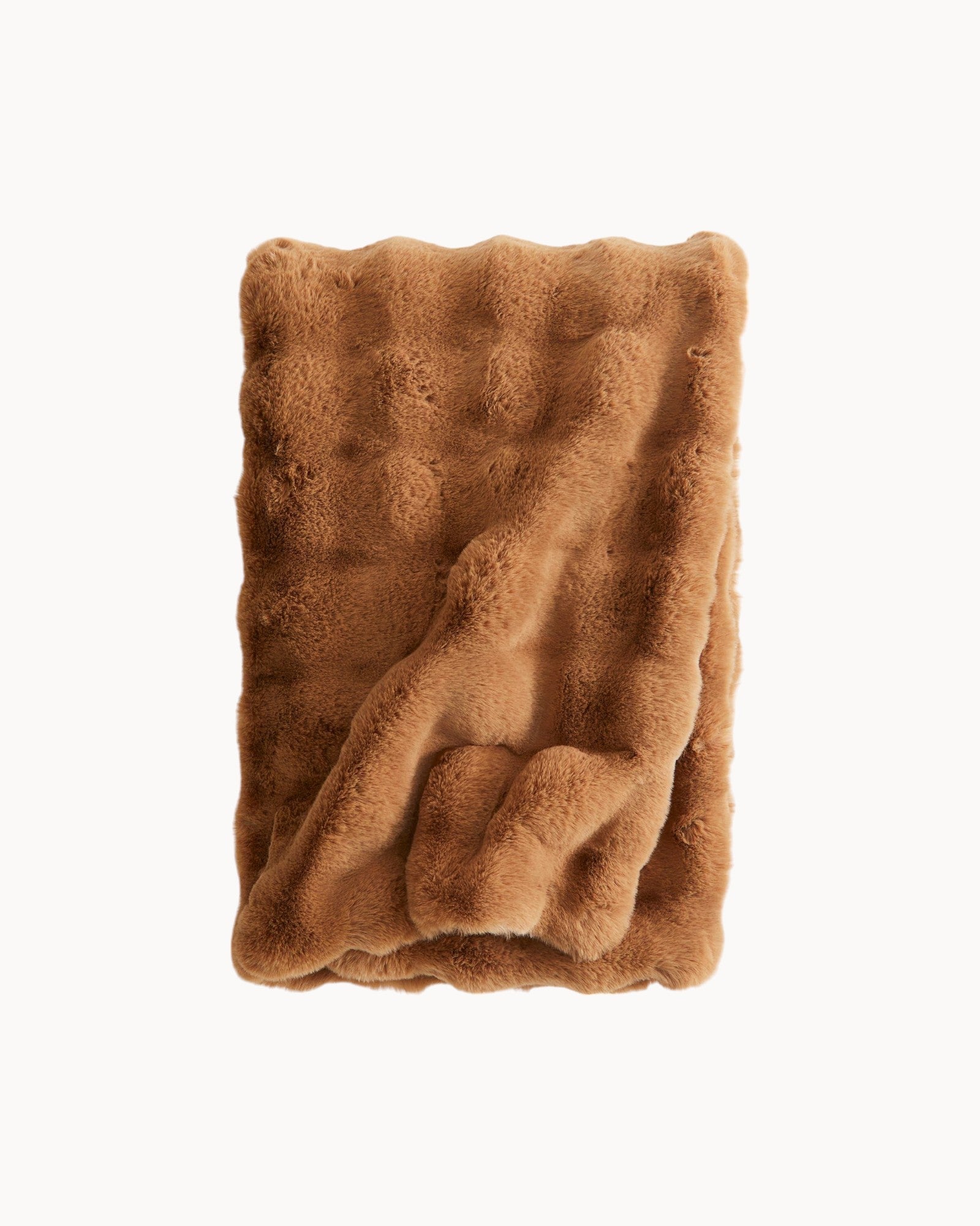 Fluffy Plaid met Structuur – Zachte Fleece Deken Bruin-Fleece Dekens-Maeviaz-Maeviaz