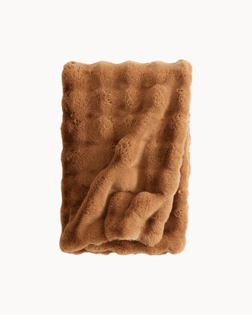 Fluffy Plaid met Structuur – Zachte Fleece Deken Bruin-Fleece Dekens-Maeviaz-Maeviaz