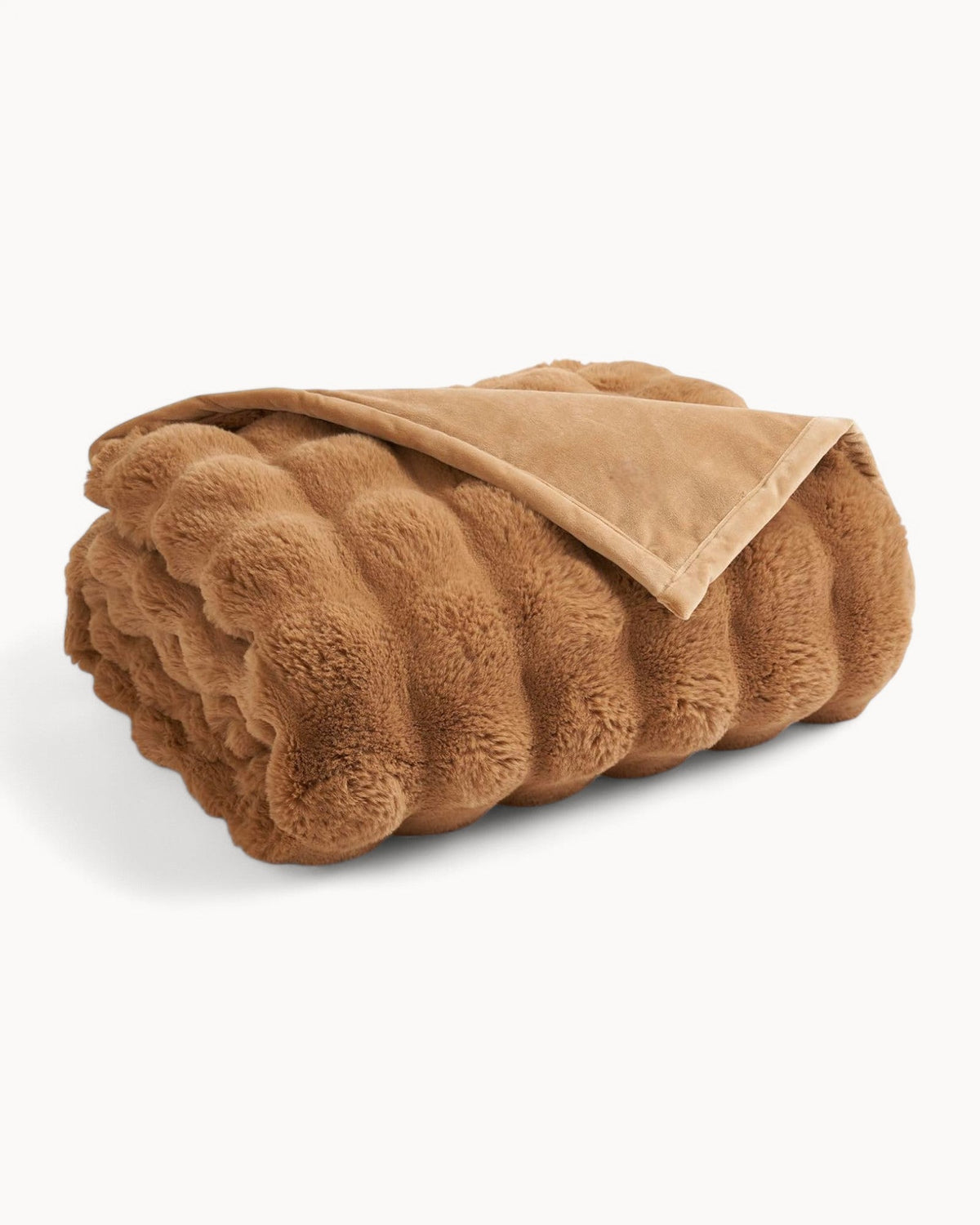 Fluffy Plaid met Structuur – Zachte Fleece Deken Bruin-Fleece Dekens-Maeviaz-Maeviaz