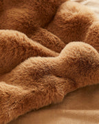 Fluffy Plaid met Structuur – Zachte Fleece Deken Bruin-Fleece Dekens-Maeviaz-Maeviaz