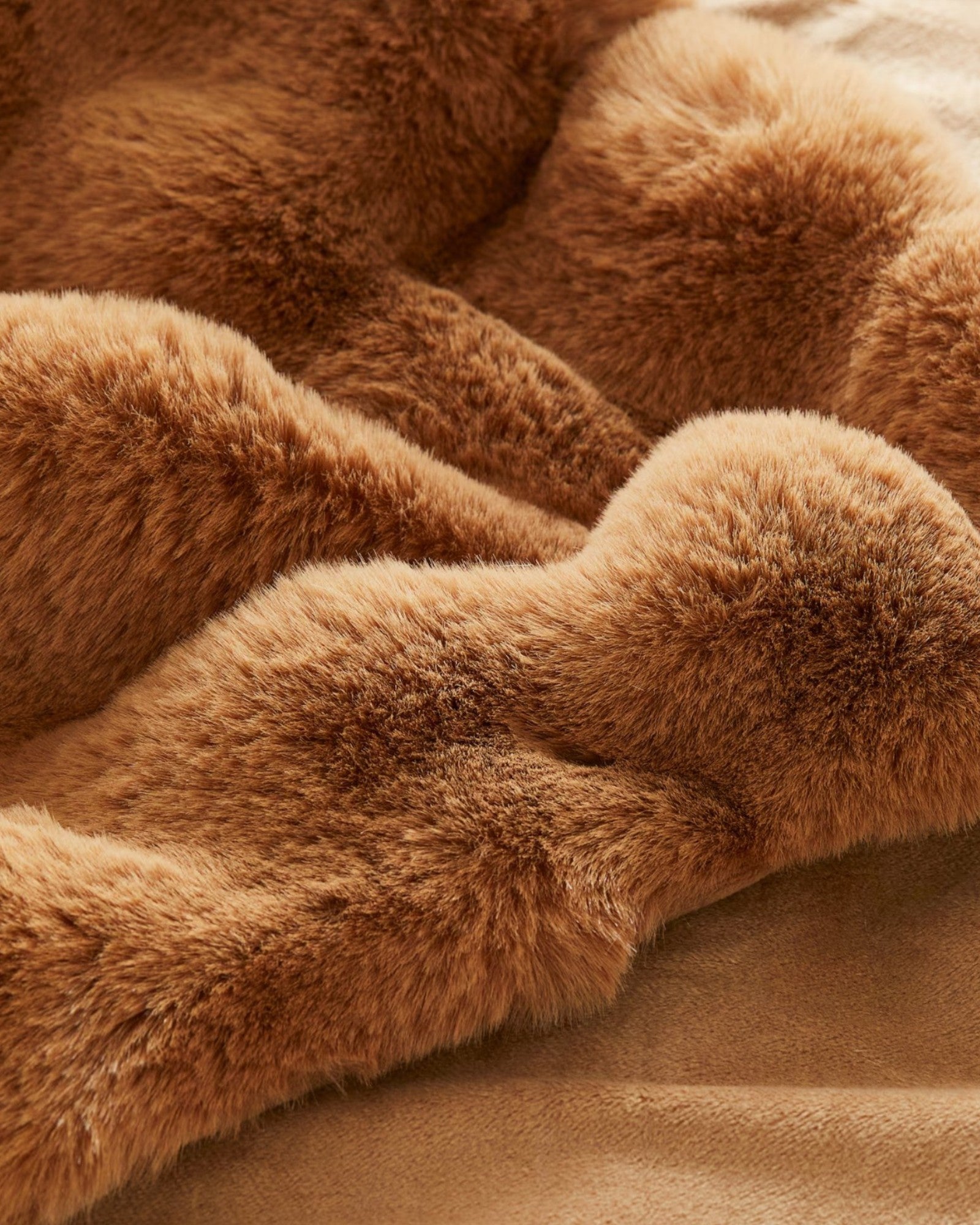 Fluffy Plaid met Structuur – Zachte Fleece Deken Bruin-Fleece Dekens-Maeviaz-Maeviaz