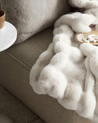 Fluffy Plaid met Structuur – Zachte Fleece Deken Wit-Fleece Dekens-Maeviaz-Maeviaz