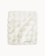 Fluffy Plaid met Structuur – Zachte Fleece Deken Wit-Fleece Dekens-Maeviaz-Maeviaz