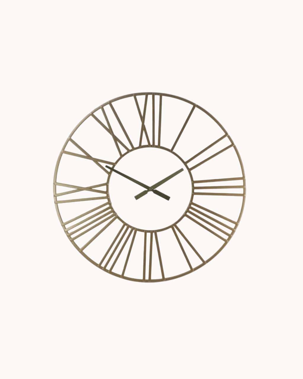 Gouden Wandklok met Romeinse Cijfers en Spiegel-Wall Clock-Maeviaz-Maeviaz