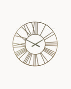 Gouden Wandklok met Romeinse Cijfers en Spiegel-Wall Clock-Maeviaz-Maeviaz