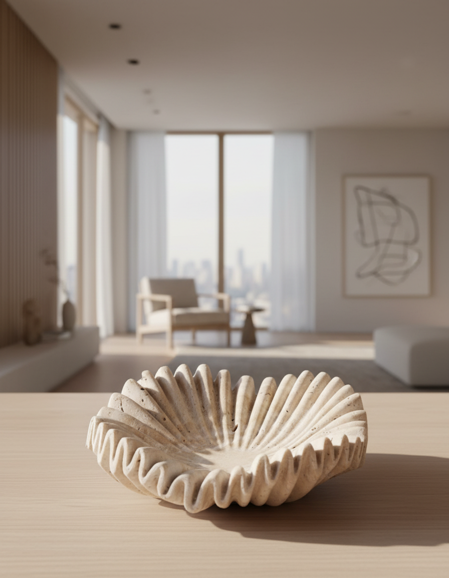 Marmeren Plateau – Wabi-Sabi Stijl Beige Retro Decoratief Dienblad