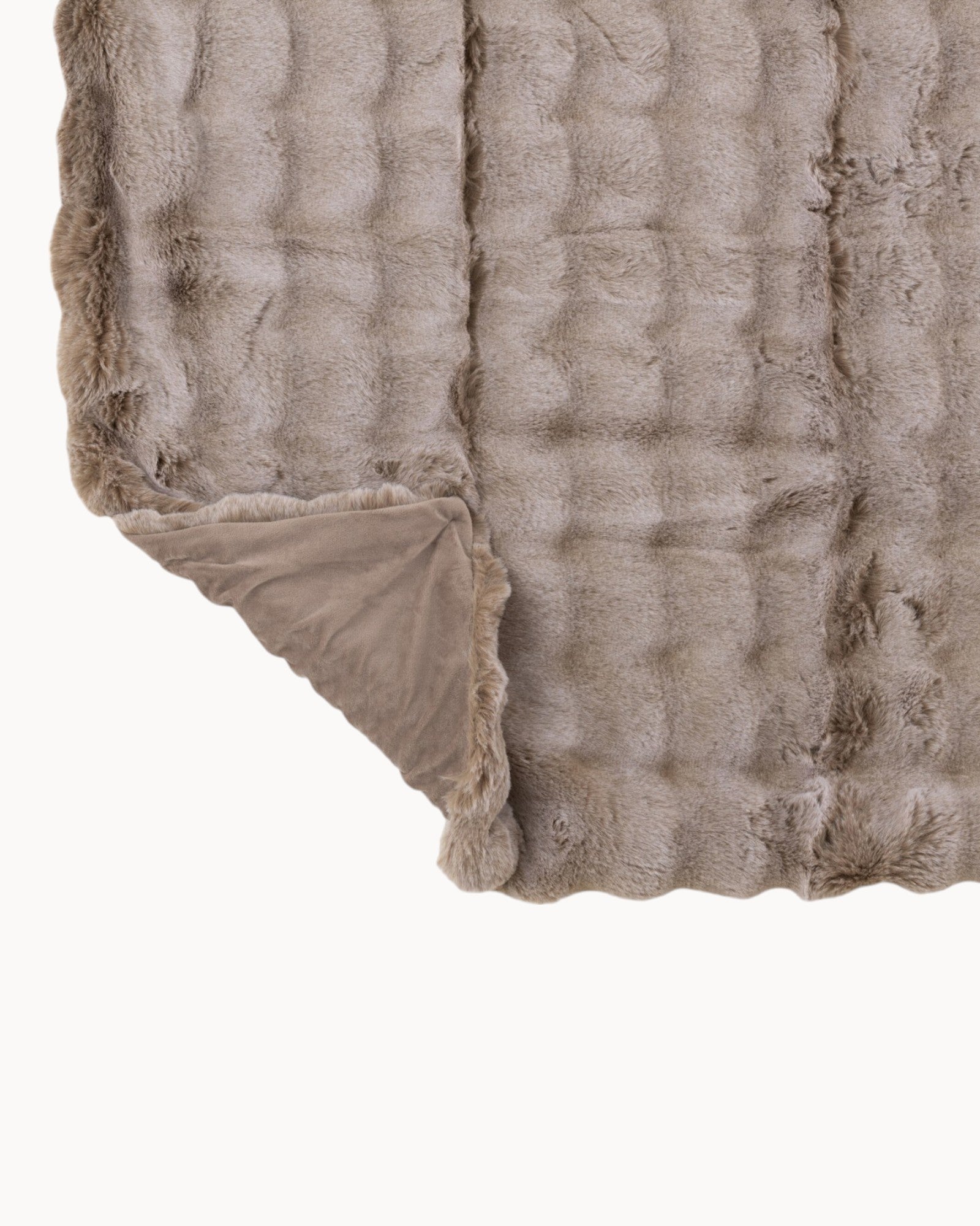 Plaid Wave – Taupe Deken van Katoen/Polyester-Fleece Dekens-Maeviaz-Maeviaz