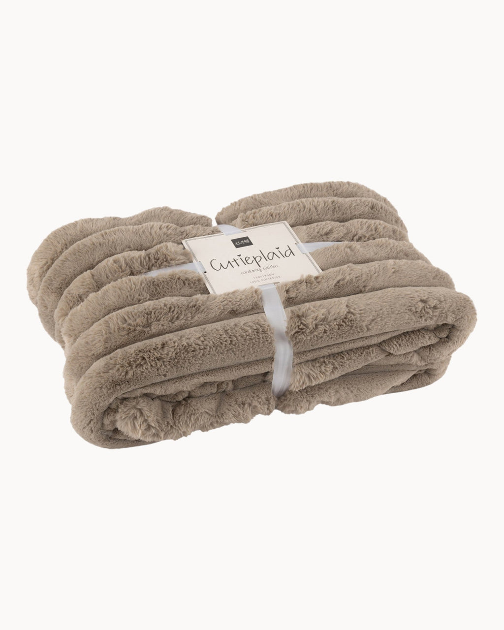 Taupe Corduroy Plaid – Taupe Deken van Katoen/Linnen/Polyester-Fleece Dekens-Maeviaz-Maeviaz