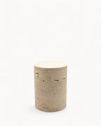Travertin Marmeren Kaars – Natuur Beige Pot – Handgemaakt-Kaars-Maeviaz-Maeviaz