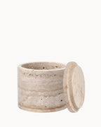 Travertin Natuursteen – Ronde Bewaarpotten van Marmer – Keukenopbergers-Decoratieve Opbergdozen-Maeviaz-Maeviaz