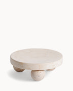 Wabi-Sabi Marmeren Plateau – Beige Rond – Decoratief Plateau-Plateau-Maeviaz-Maeviaz