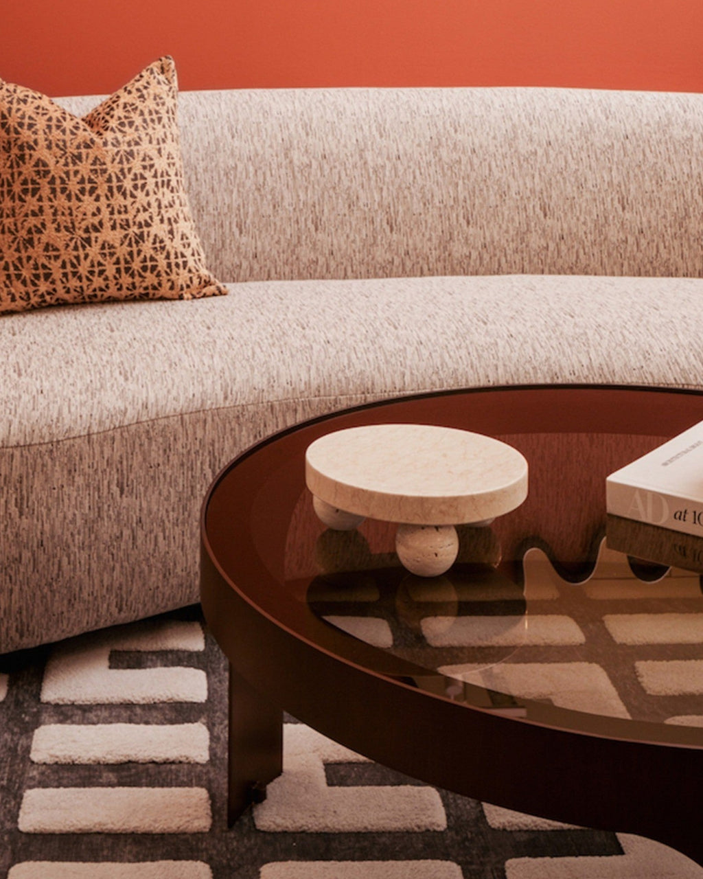 Wabi-Sabi Marmeren Plateau – Beige Rond – Decoratief Plateau-Plateau-Maeviaz-Maeviaz