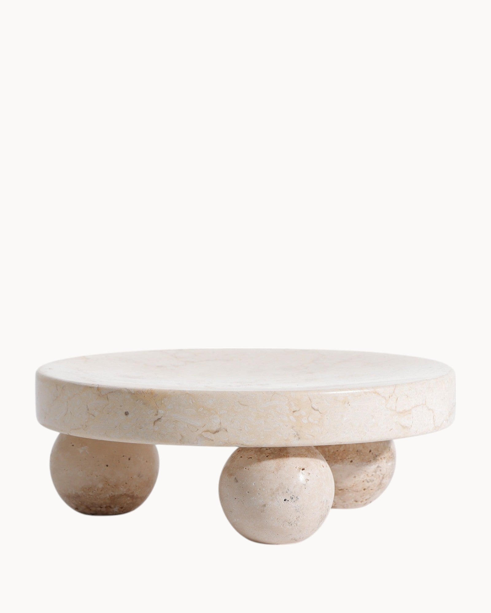 Wabi-Sabi Marmeren Plateau – Beige Rond – Decoratief Plateau-Plateau-Maeviaz-Maeviaz